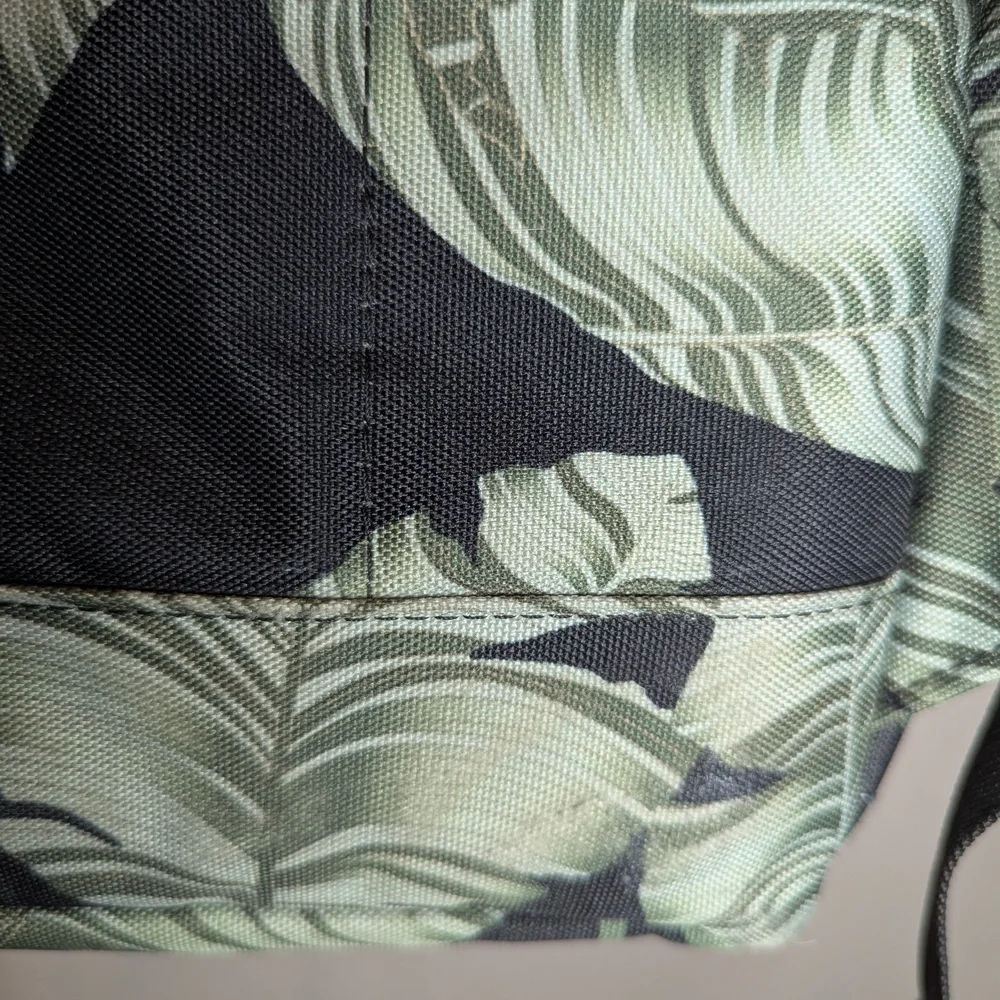 Herschel Supply Company Green Leaf Print Backpack with Tan Straps